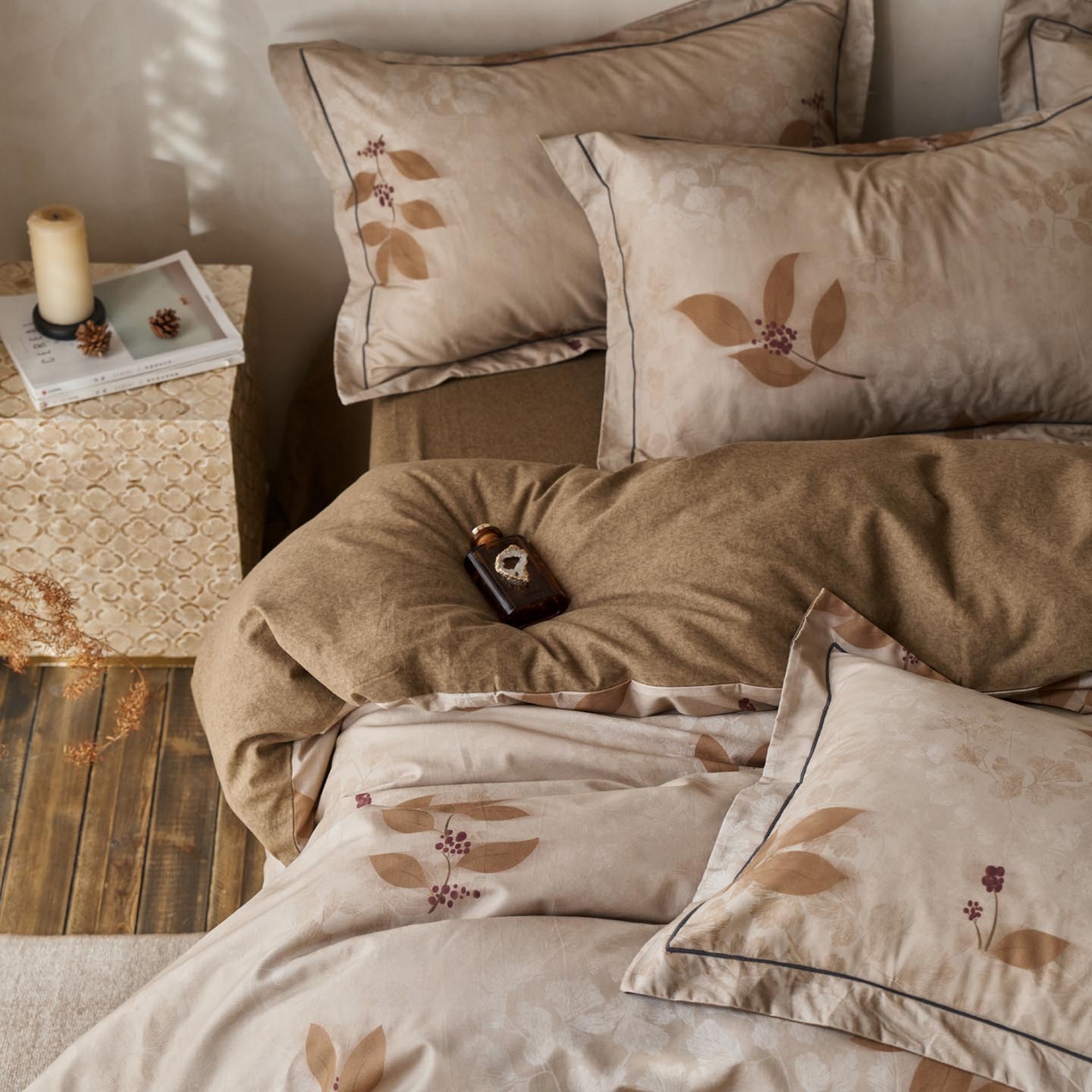 91家纺网 家纺一手货源 找家纺 涵宸家纺 2025新款全棉磨毛印花四件套-奥罗 观云