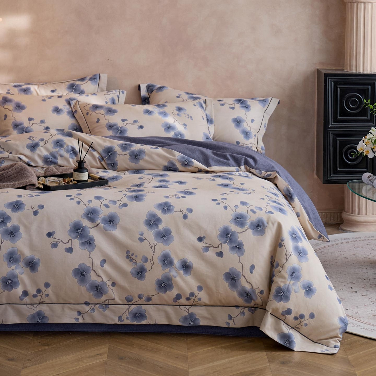 91家纺网 家纺一手货源 找家纺 涵宸家纺 2025新款全棉磨毛印花四件套-奥罗 美觉-兰