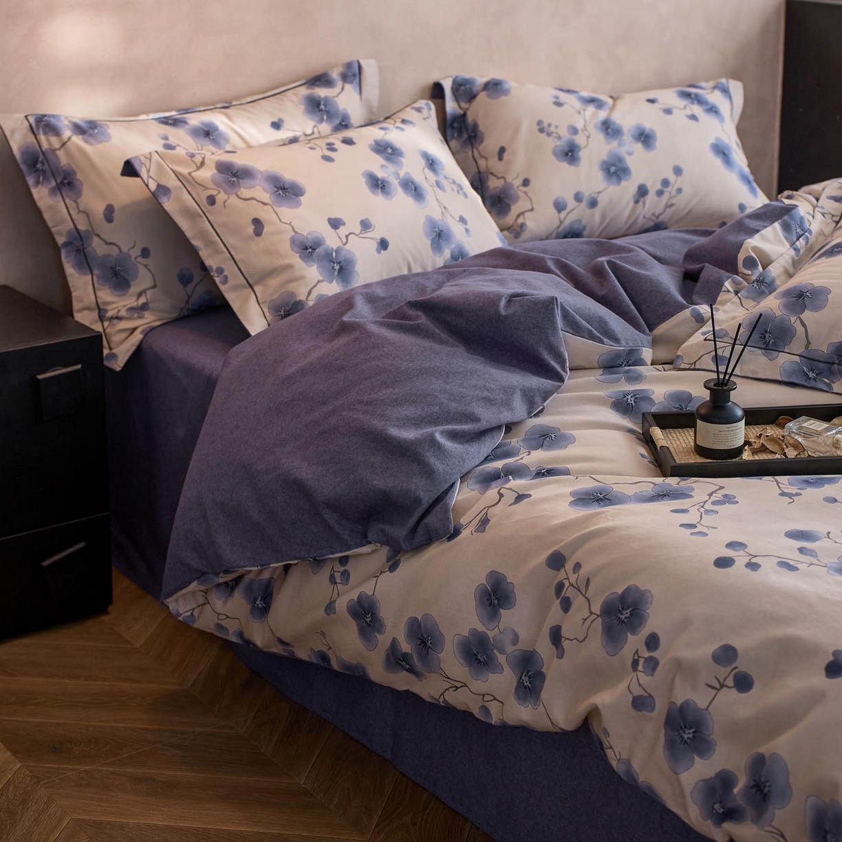 91家纺网 家纺一手货源 找家纺 涵宸家纺 2025新款全棉磨毛印花四件套-奥罗 美觉-兰