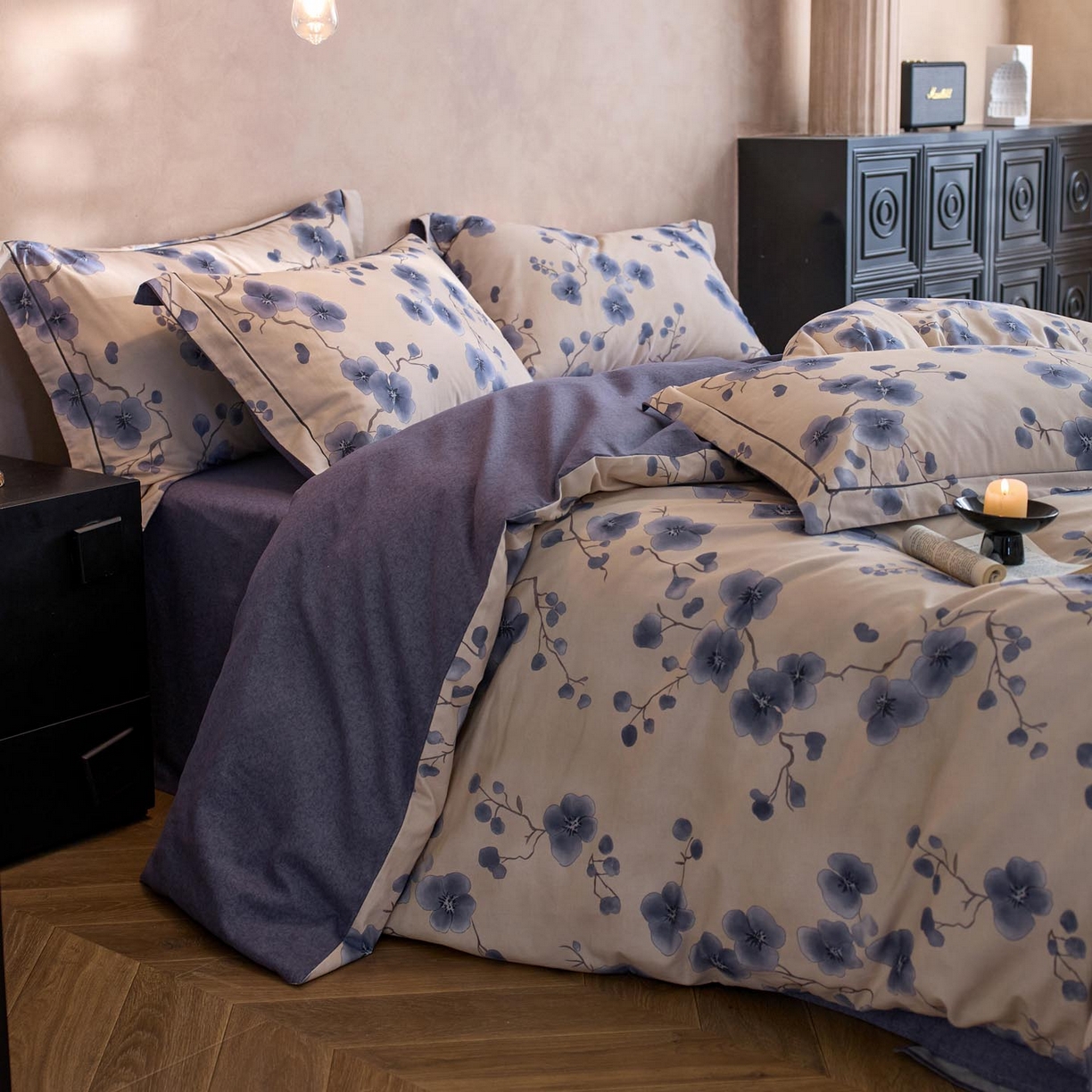 91家纺网 家纺一手货源 找家纺 涵宸家纺 2025新款全棉磨毛印花四件套-奥罗 美觉-兰