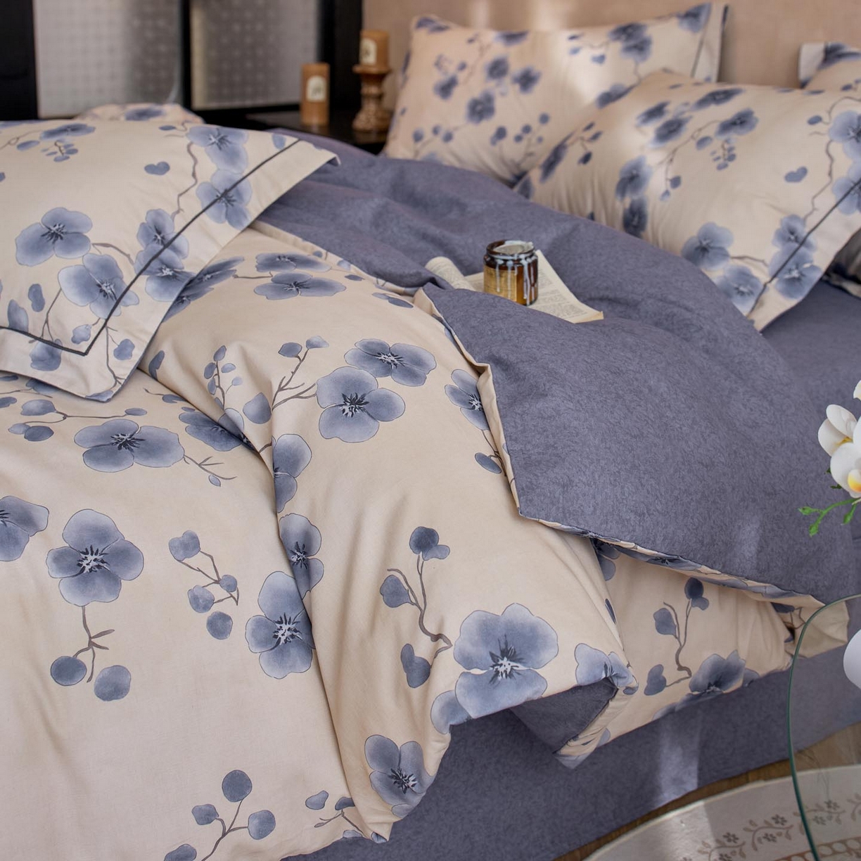 91家纺网 家纺一手货源 找家纺 涵宸家纺 2025新款全棉磨毛印花四件套-奥罗 美觉-兰