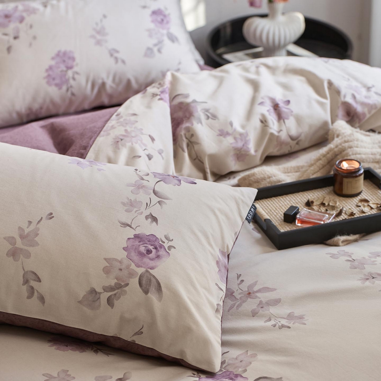 91家纺网 家纺一手货源 找家纺 涵宸家纺 2025新款全棉磨毛印花四件套-御岚 华韵-米