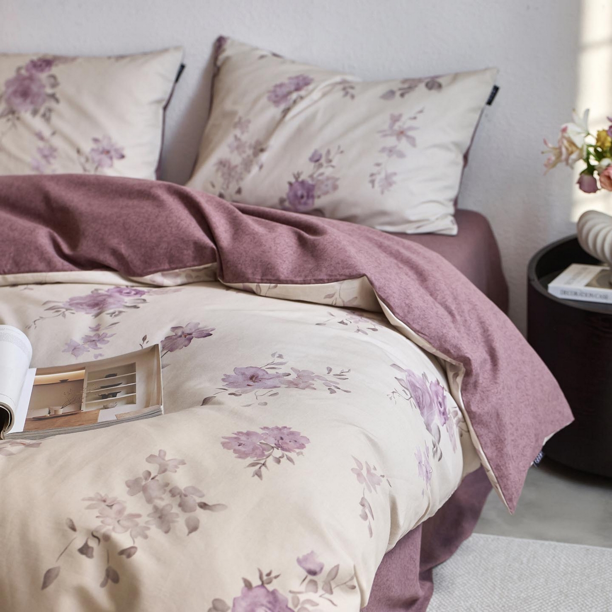 91家纺网 家纺一手货源 找家纺 涵宸家纺 2025新款全棉磨毛印花四件套-御岚 华韵-米