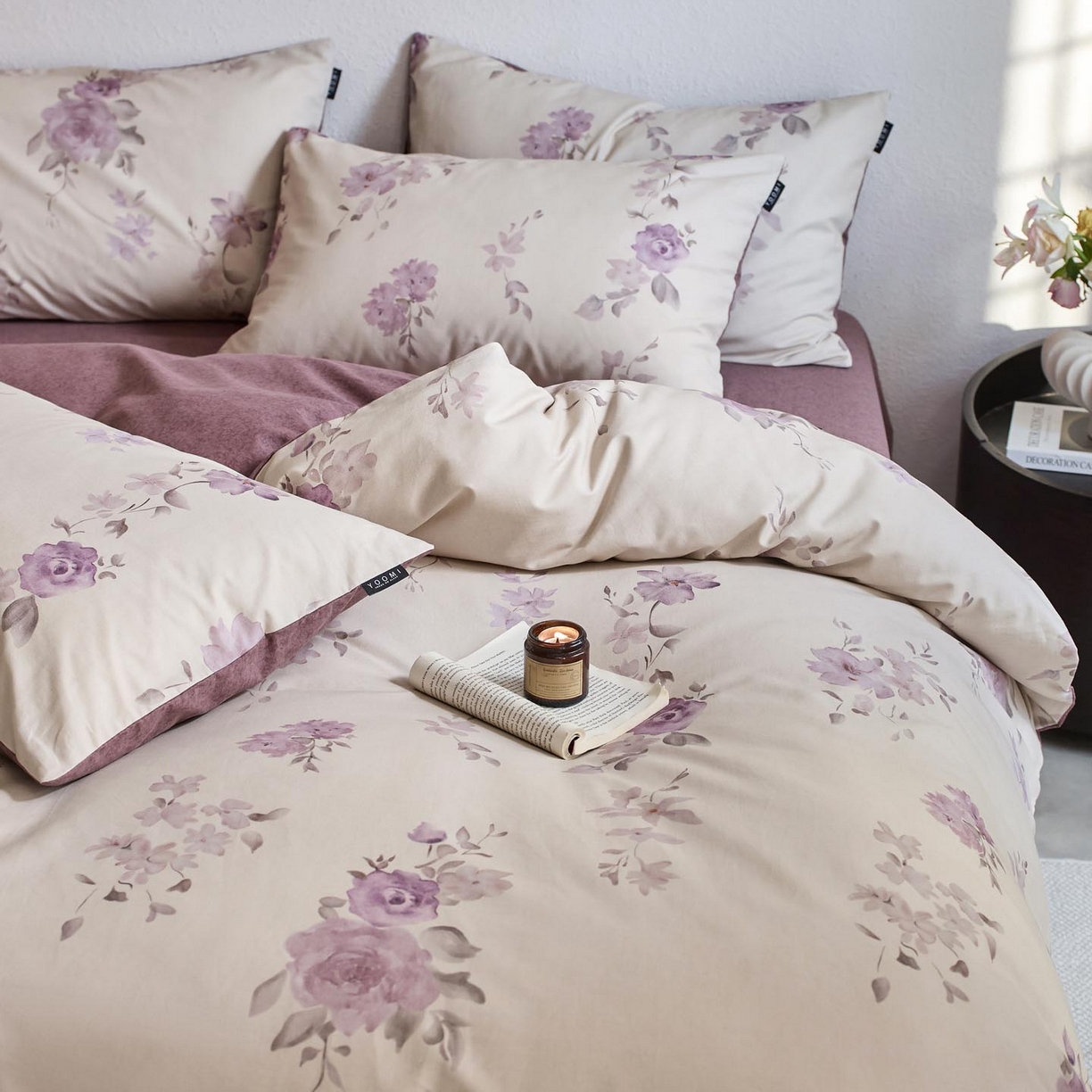 91家纺网 家纺一手货源 找家纺 涵宸家纺 2025新款全棉磨毛印花四件套-御岚 华韵-米