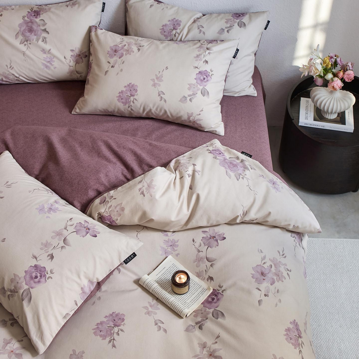 91家纺网 家纺一手货源 找家纺 涵宸家纺 2025新款全棉磨毛印花四件套-御岚 华韵-米