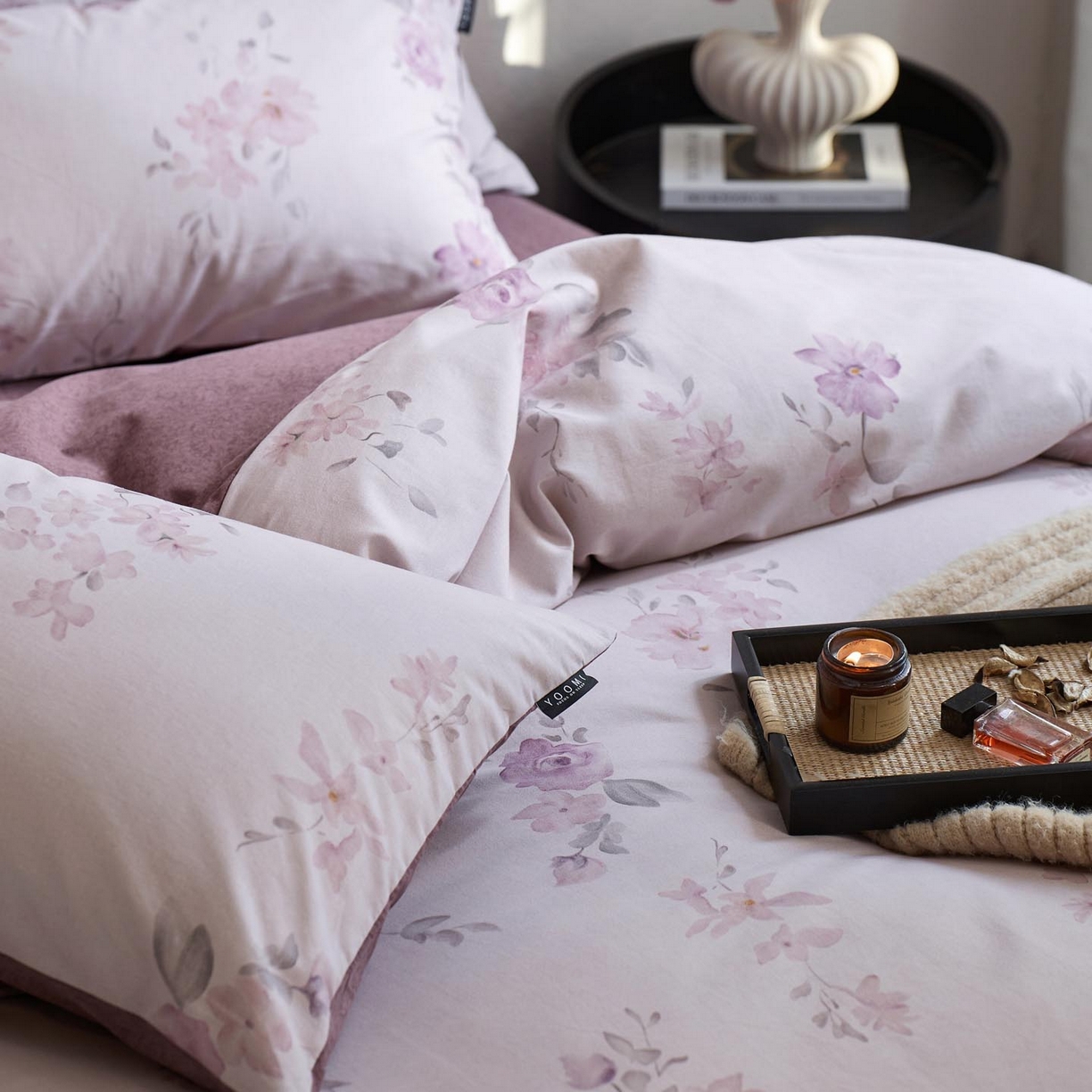 91家纺网 家纺一手货源 找家纺 涵宸家纺 2025新款全棉磨毛印花四件套-御岚 华韵-紫