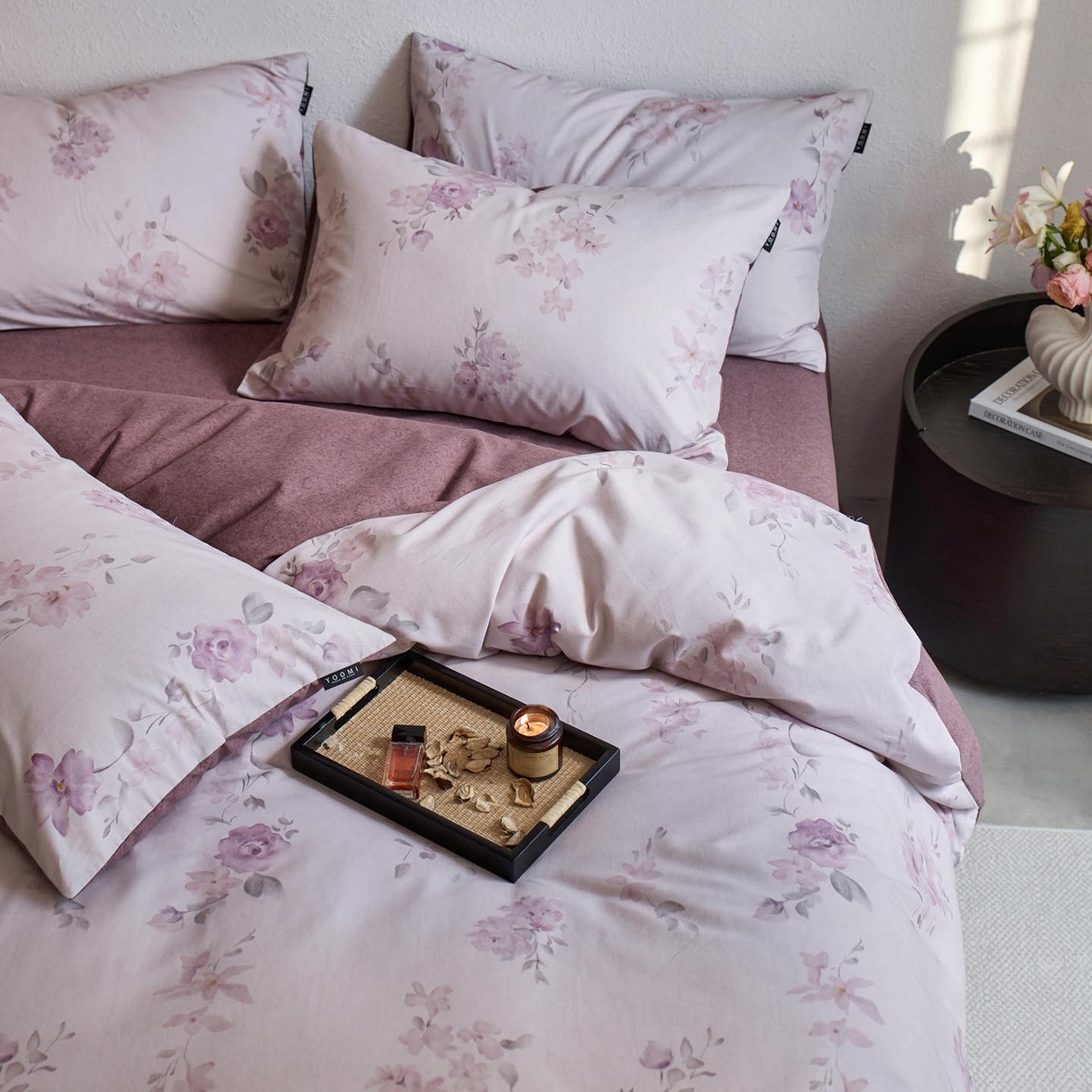 91家纺网 家纺一手货源 找家纺 涵宸家纺 2025新款全棉磨毛印花四件套-御岚 华韵-紫