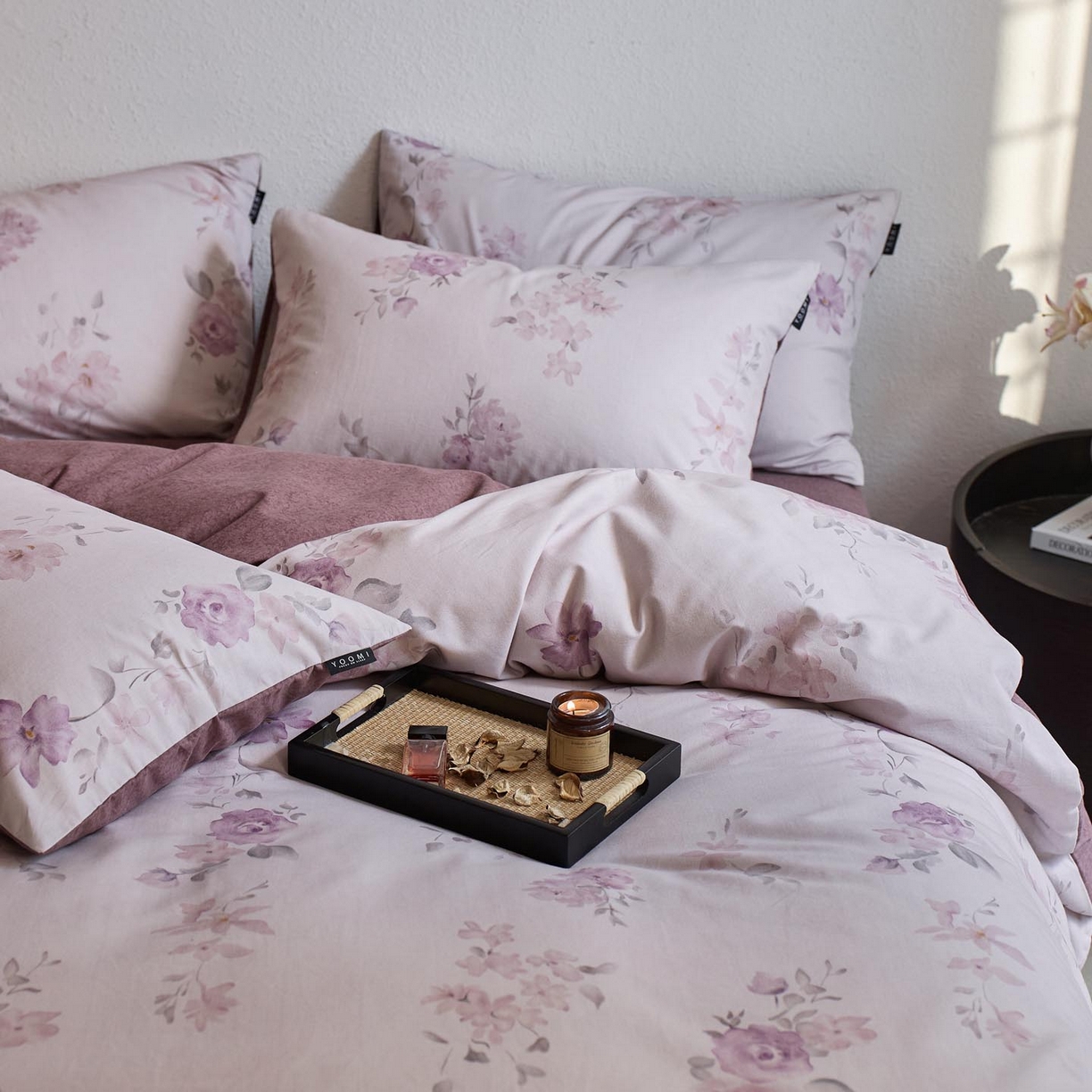 91家纺网 家纺一手货源 找家纺 涵宸家纺 2025新款全棉磨毛印花四件套-御岚 华韵-紫