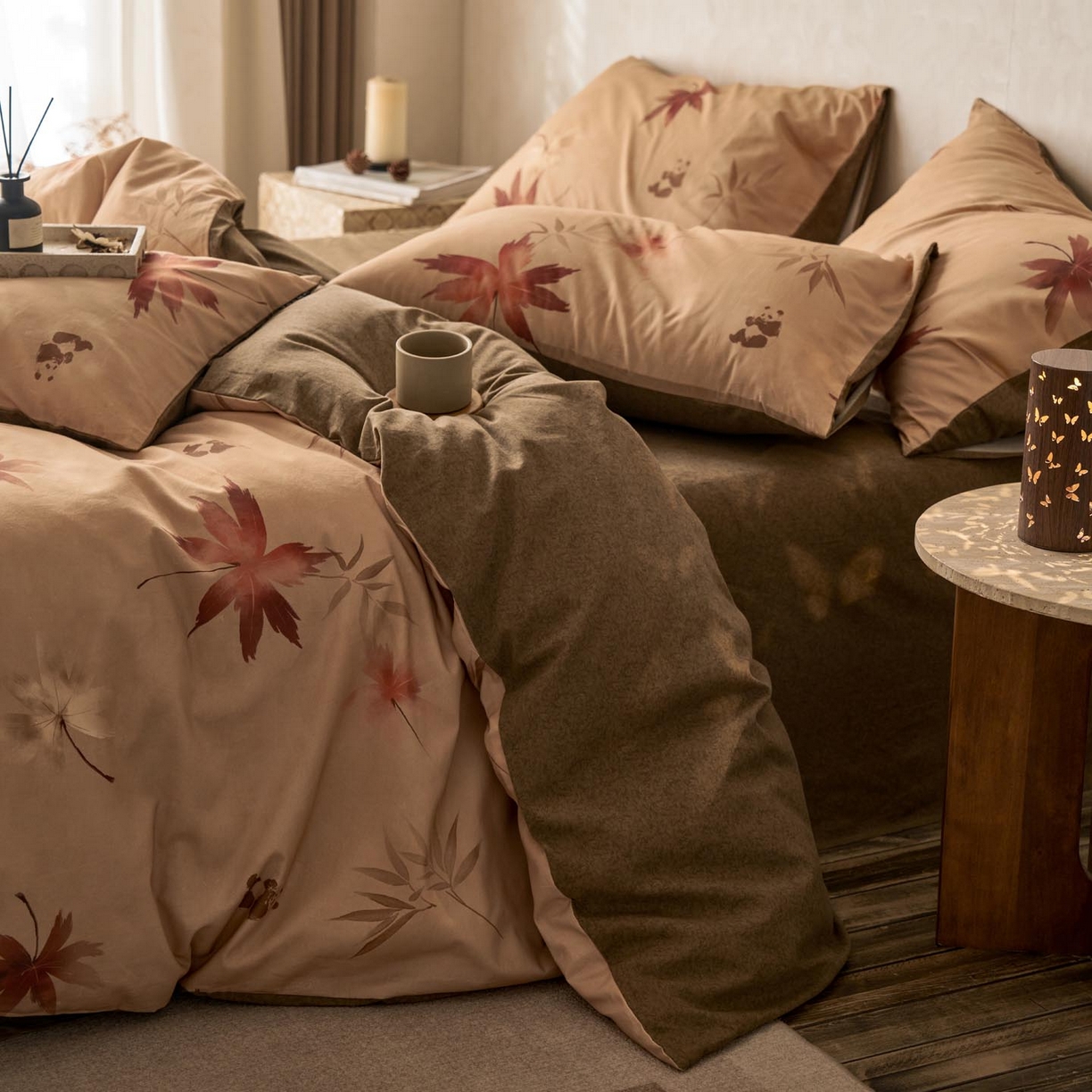 91家纺网 家纺一手货源 找家纺 涵宸家纺 2025新款全棉磨毛印花四件套-御岚 洛枫