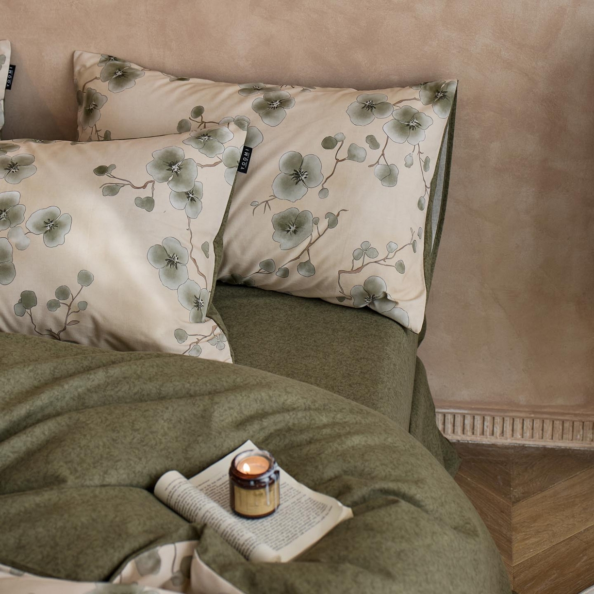 91家纺网 家纺一手货源 找家纺 涵宸家纺 2025新款全棉磨毛印花四件套-御岚 美觉-绿