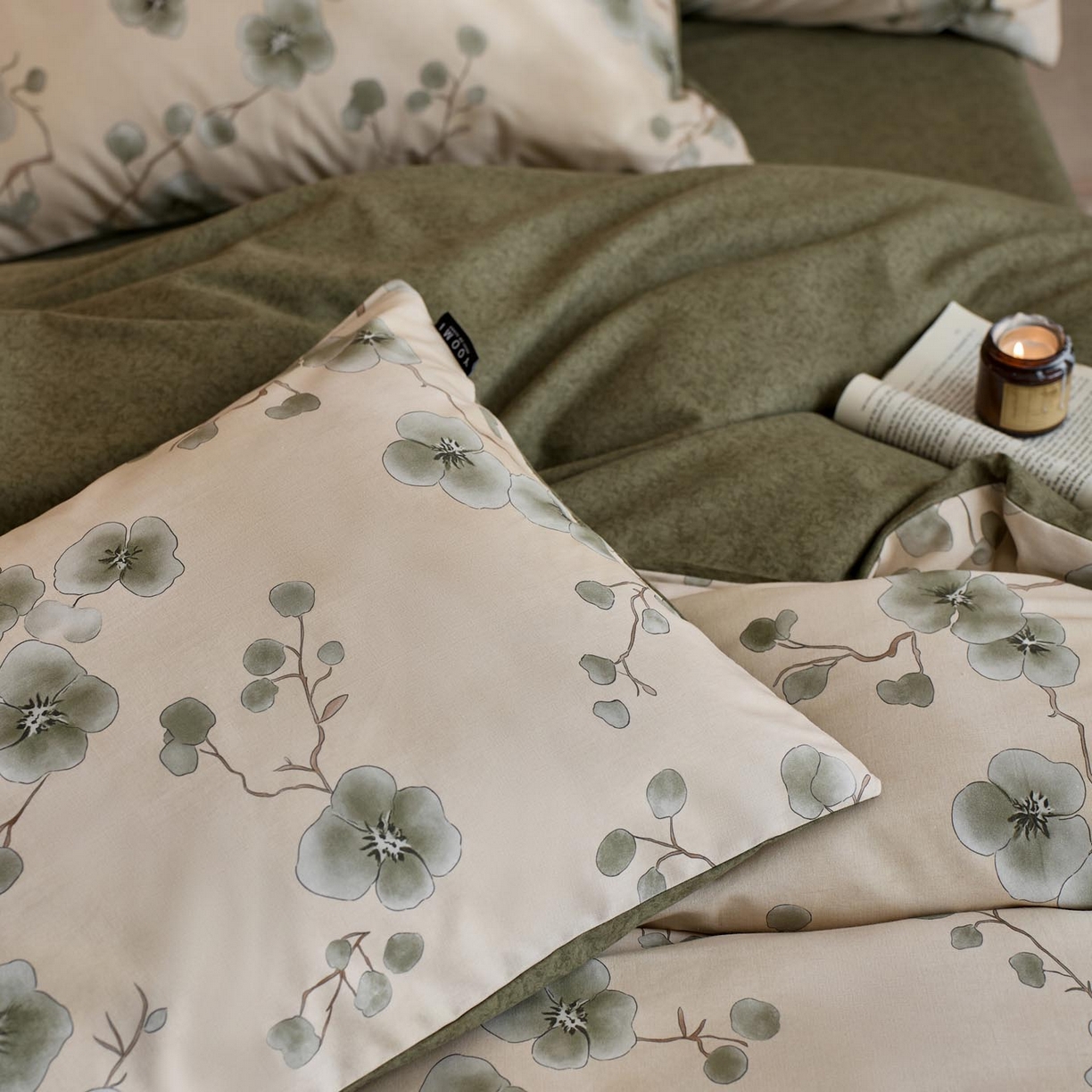 91家纺网 家纺一手货源 找家纺 涵宸家纺 2025新款全棉磨毛印花四件套-御岚 美觉-绿