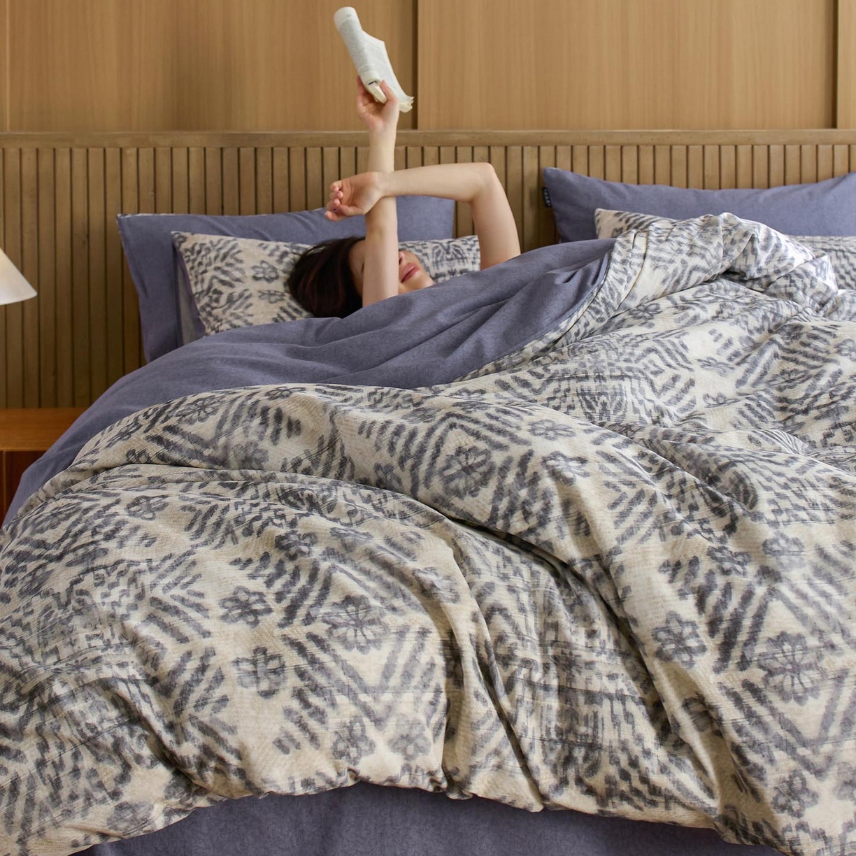 91家纺网 家纺一手货源 找家纺 涵宸家纺 2025新款全棉磨毛印花四件套-御岚 茗觉