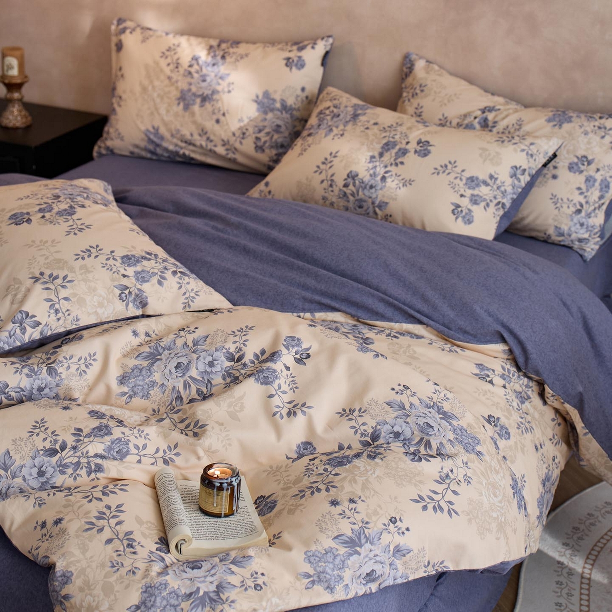 91家纺网 家纺一手货源 找家纺 涵宸家纺 2025新款全棉磨毛印花四件套-御岚 茉净-兰