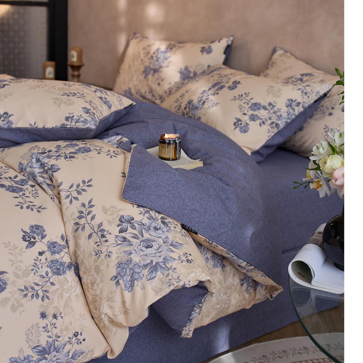 91家纺网 家纺一手货源 找家纺 涵宸家纺 2025新款全棉磨毛印花四件套-御岚 茉净-兰