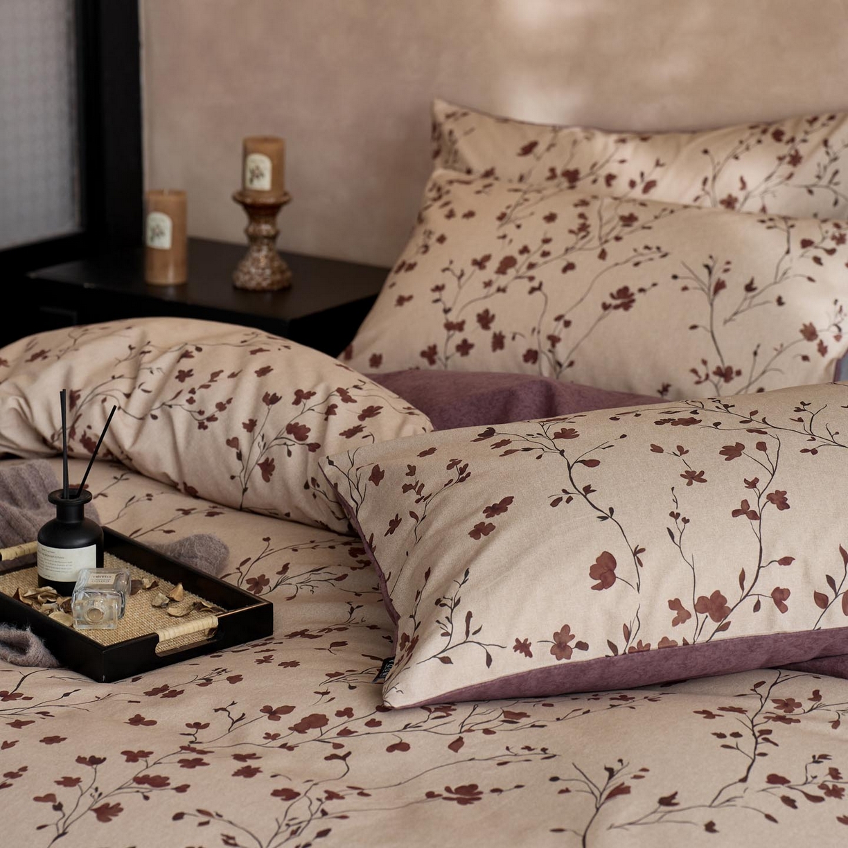 91家纺网 家纺一手货源 找家纺 涵宸家纺 2025新款全棉磨毛印花四件套-御岚 南青