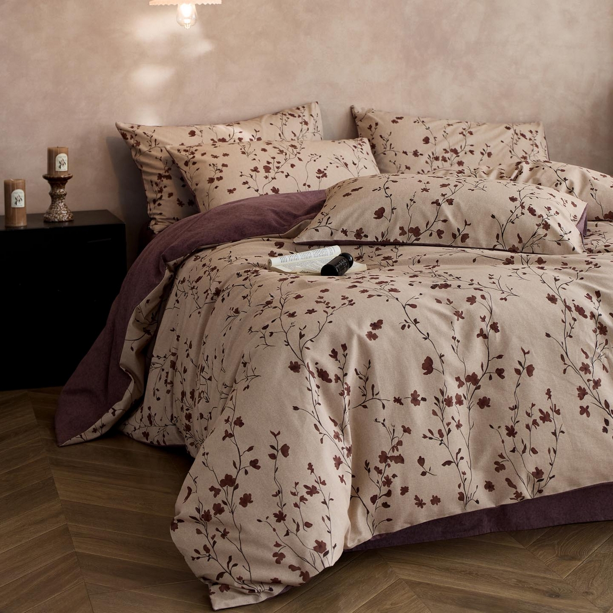 91家纺网 家纺一手货源 找家纺 涵宸家纺 2025新款全棉磨毛印花四件套-御岚 南青