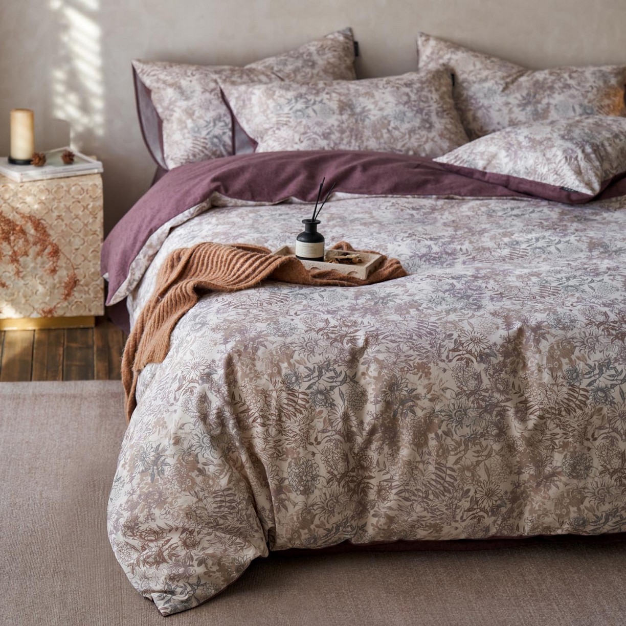 91家纺网 家纺一手货源 找家纺 涵宸家纺 2025新款全棉磨毛印花四件套-御岚 栖岚