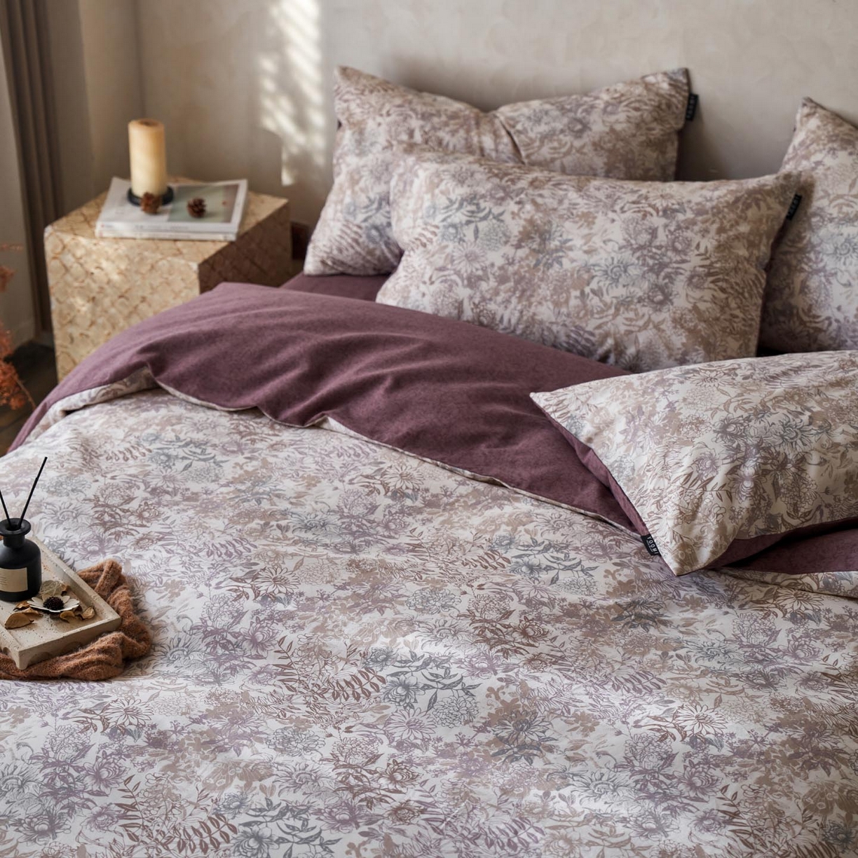 91家纺网 家纺一手货源 找家纺 涵宸家纺 2025新款全棉磨毛印花四件套-御岚 栖岚