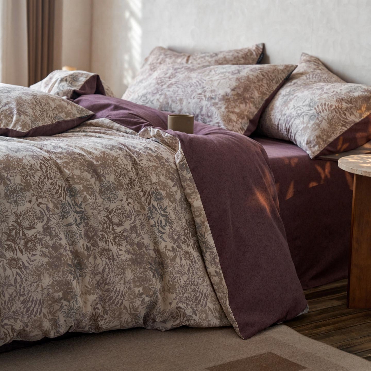 91家纺网 家纺一手货源 找家纺 涵宸家纺 2025新款全棉磨毛印花四件套-御岚 栖岚