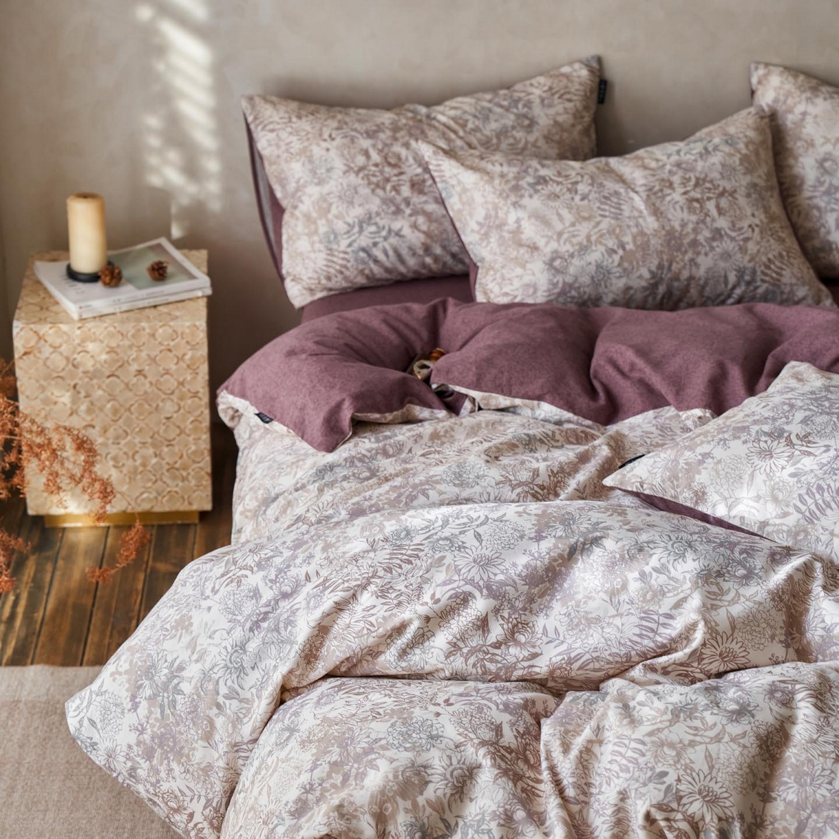 91家纺网 家纺一手货源 找家纺 涵宸家纺 2025新款全棉磨毛印花四件套-御岚 栖岚