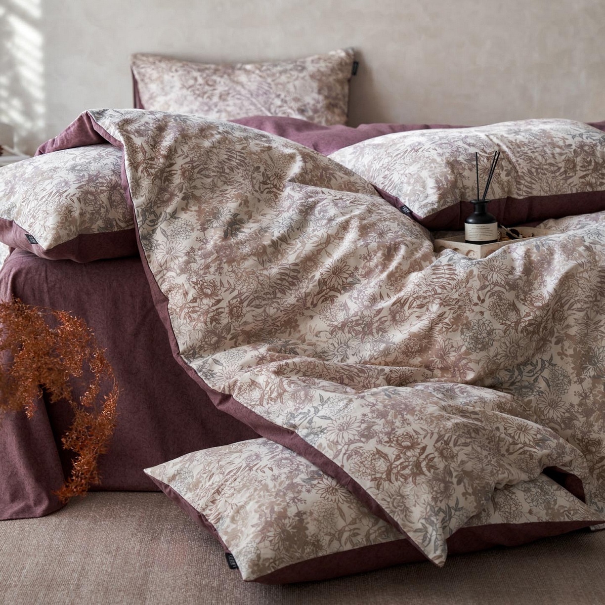 91家纺网 家纺一手货源 找家纺 涵宸家纺 2025新款全棉磨毛印花四件套-御岚 栖岚