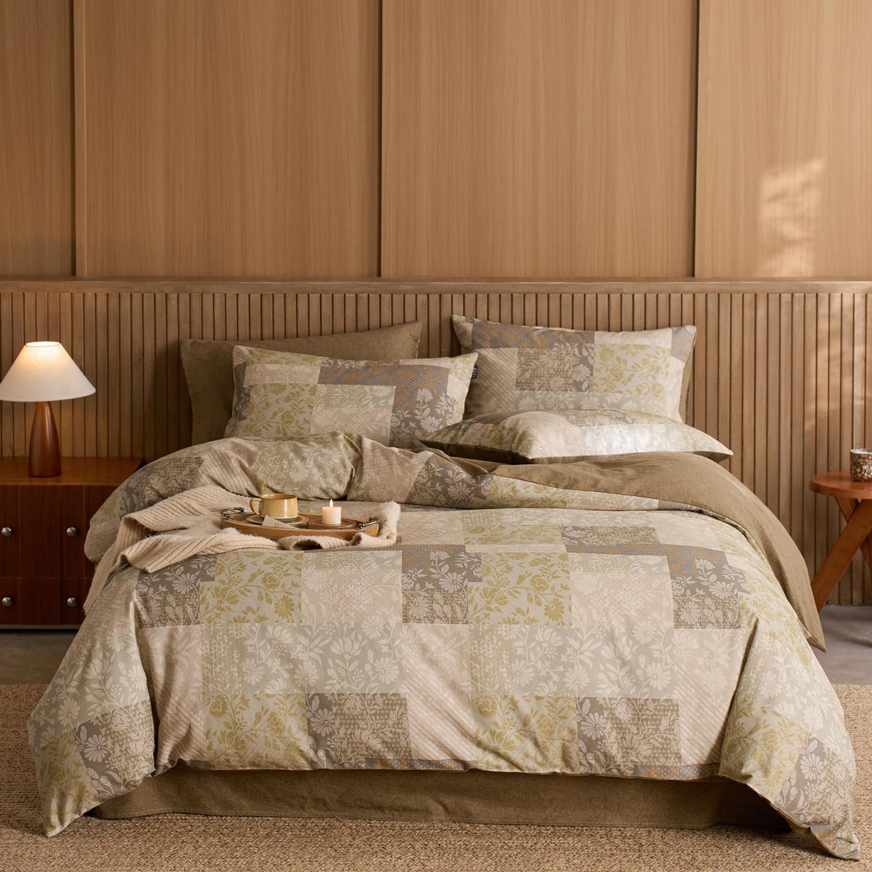 91家纺网 家纺一手货源 找家纺 涵宸家纺 2025新款全棉磨毛印花四件套-御岚 纹羌