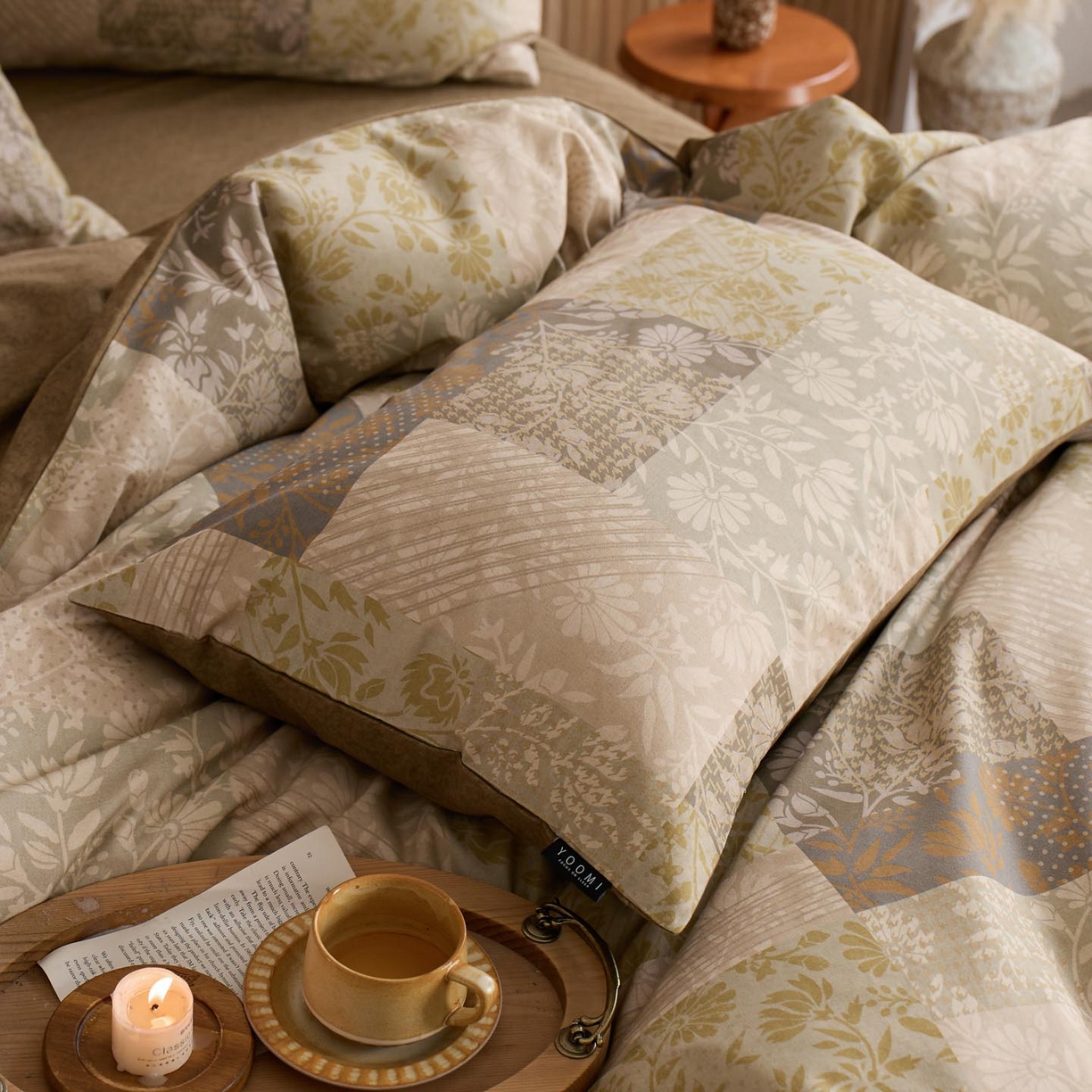 91家纺网 家纺一手货源 找家纺 涵宸家纺 2025新款全棉磨毛印花四件套-御岚 纹羌