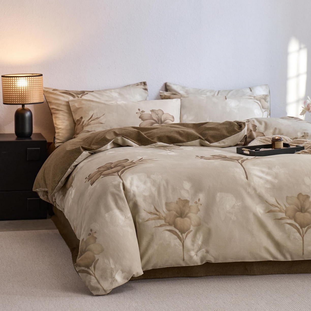 91家纺网 家纺一手货源 找家纺 涵宸家纺 2025新款全棉磨毛印花四件套-御岚 幽兰