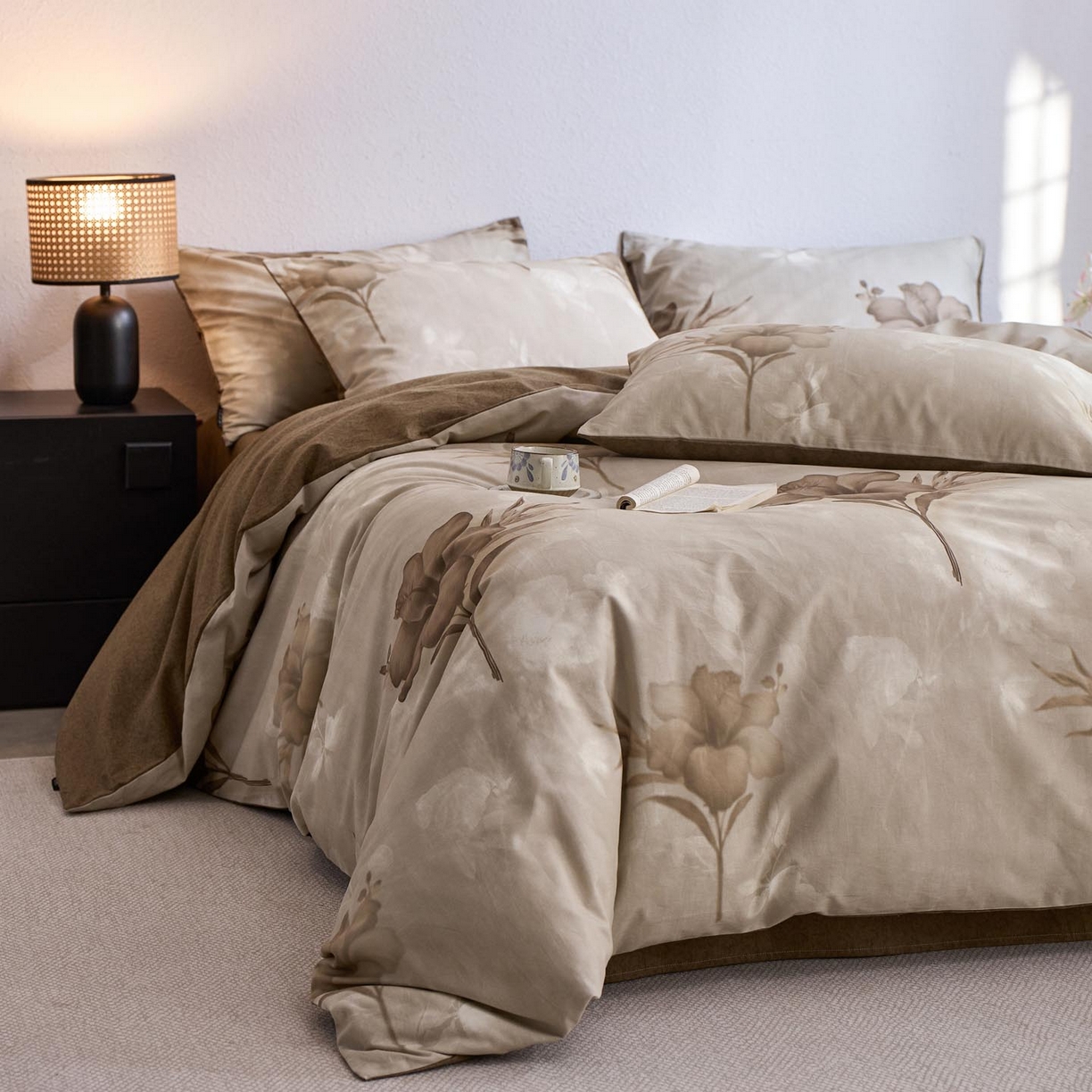 91家纺网 家纺一手货源 找家纺 涵宸家纺 2025新款全棉磨毛印花四件套-御岚 幽兰