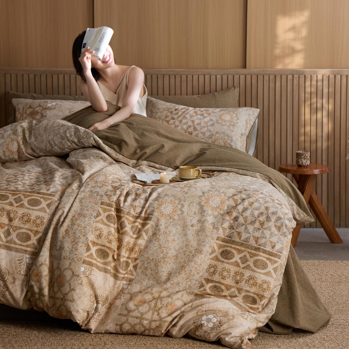 91家纺网 家纺一手货源 找家纺 涵宸家纺 2025新款全棉磨毛印花四件套-御岚 云瑶