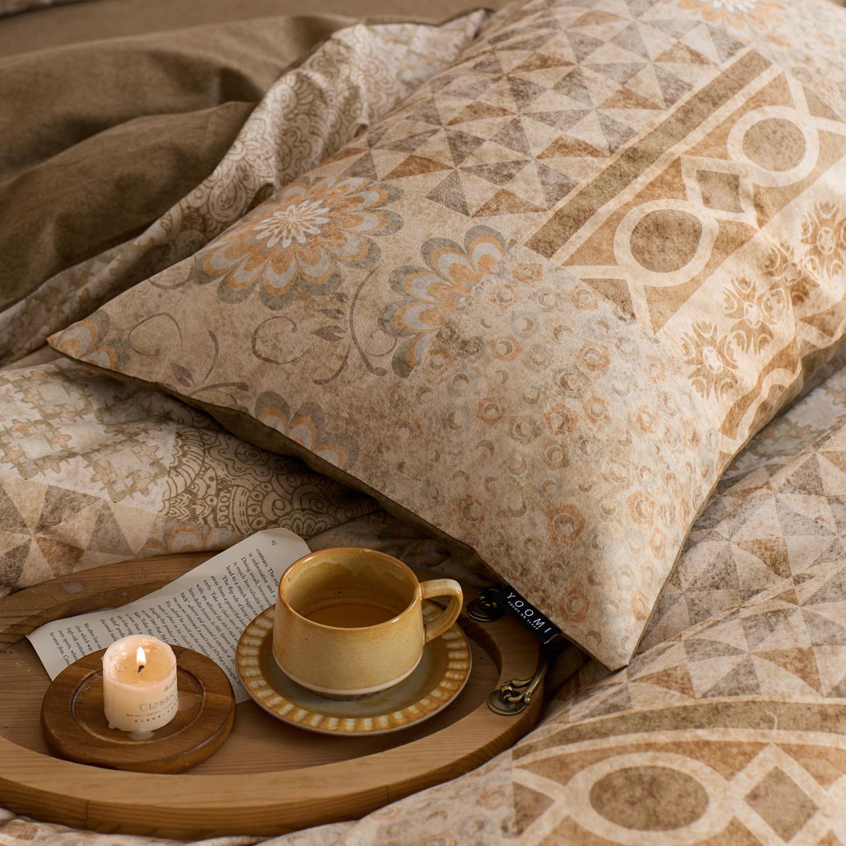 91家纺网 家纺一手货源 找家纺 涵宸家纺 2025新款全棉磨毛印花四件套-御岚 云瑶