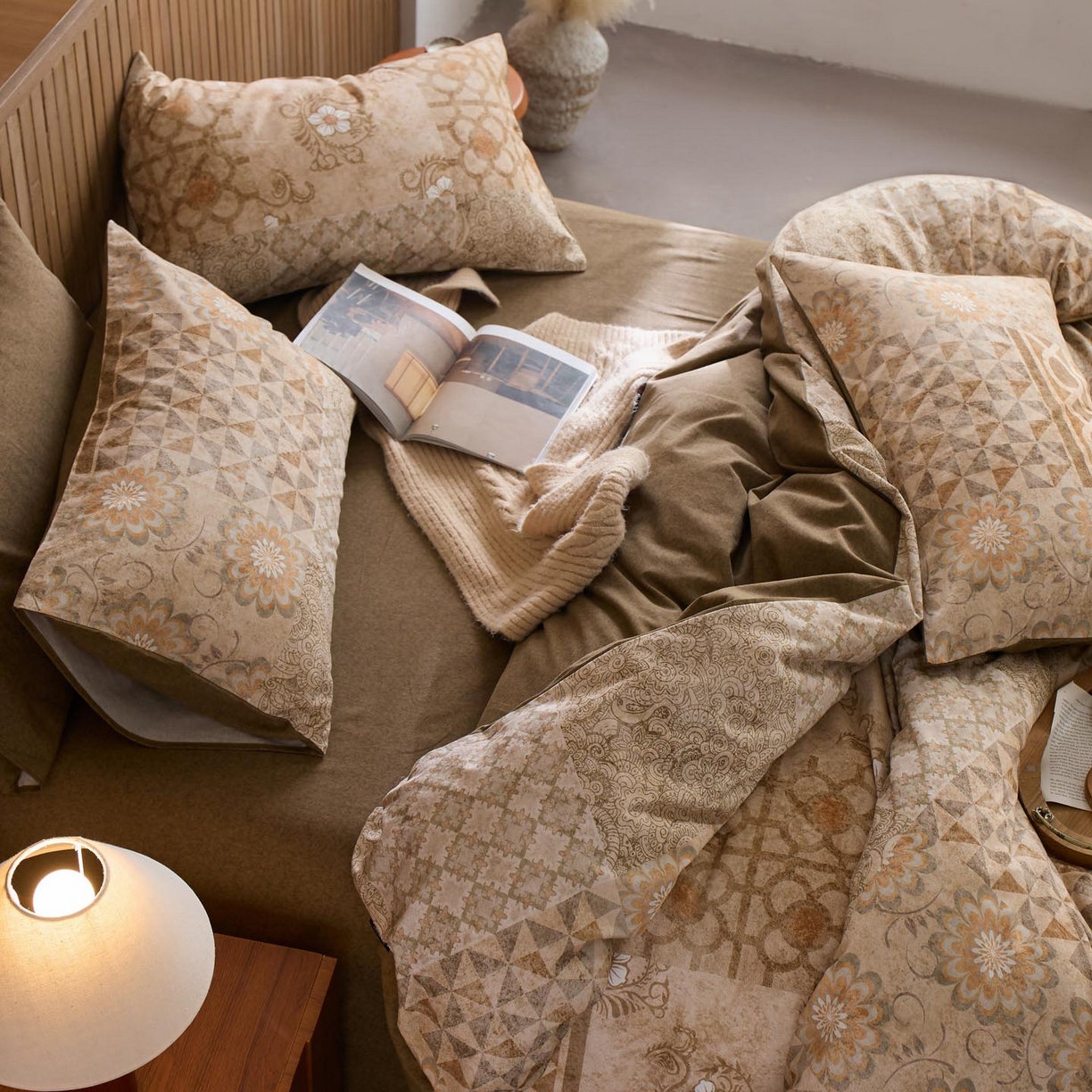 91家纺网 家纺一手货源 找家纺 涵宸家纺 2025新款全棉磨毛印花四件套-御岚 云瑶