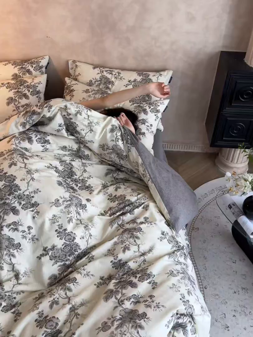 91家纺网 家纺一手货源 找家纺 涵宸家纺 2025新款全棉磨毛印花四件套-御岚 韵素