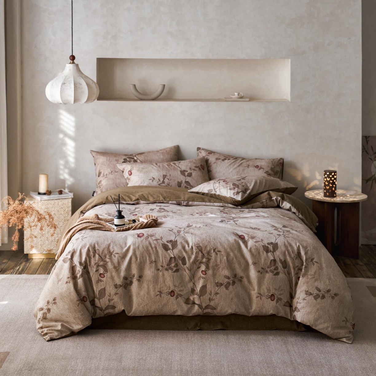 91家纺网 家纺一手货源 找家纺 涵宸家纺 2025新款全棉磨毛印花四件套-御岚 止观