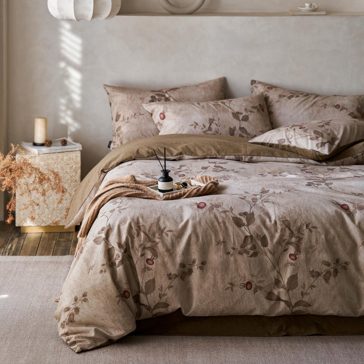 91家纺网 家纺一手货源 找家纺 涵宸家纺 2025新款全棉磨毛印花四件套-御岚 止观