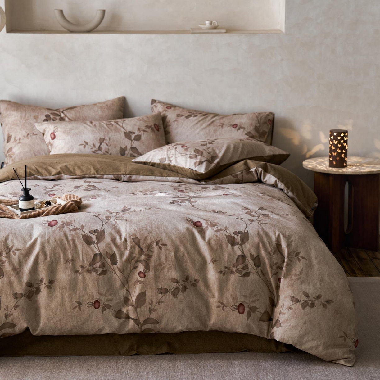 91家纺网 家纺一手货源 找家纺 涵宸家纺 2025新款全棉磨毛印花四件套-御岚 止观