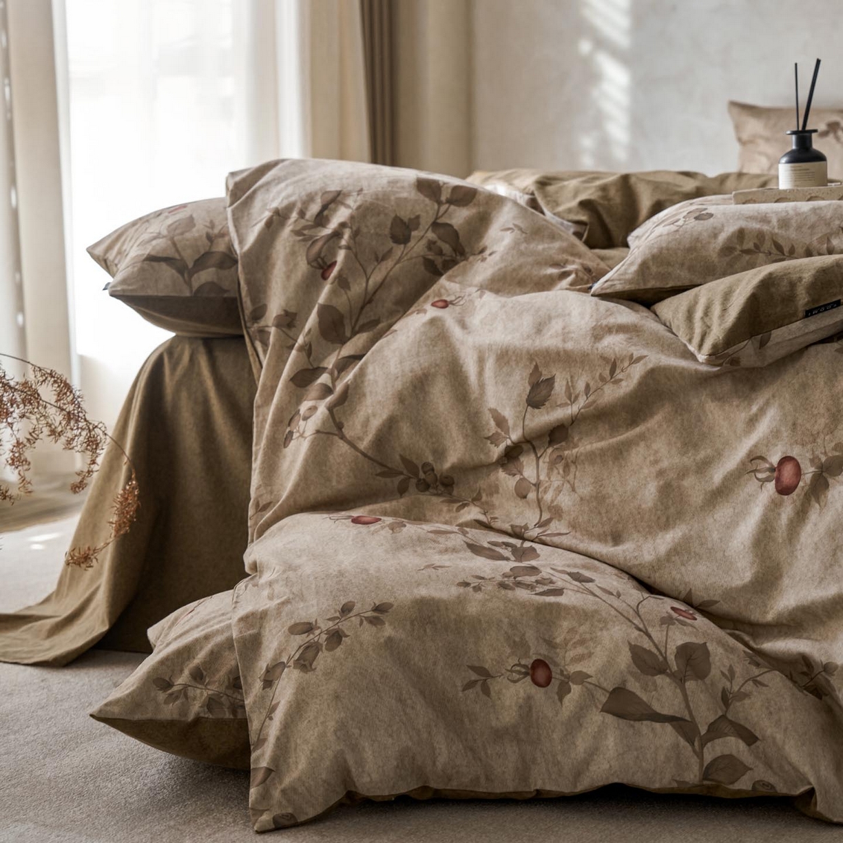 91家纺网 家纺一手货源 找家纺 涵宸家纺 2025新款全棉磨毛印花四件套-御岚 止观