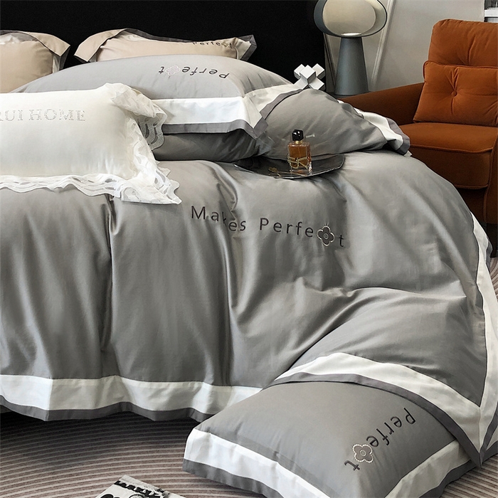 91家纺网 家纺一手货源 找家纺 馨蕊家居 2025秋冬新品100s高奢典藏简约全棉四件套系列-莫斯科 莫斯科-高级灰