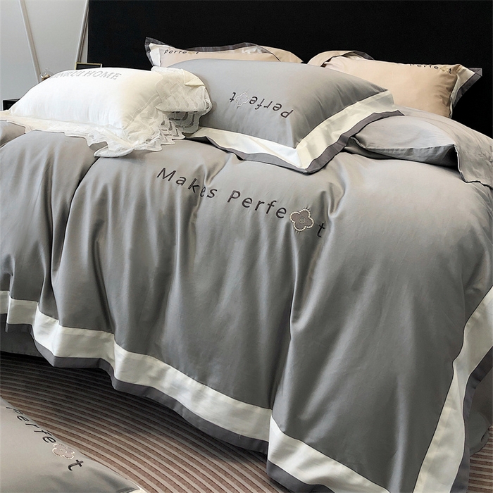 91家纺网 家纺一手货源 找家纺 馨蕊家居 2025秋冬新品100s高奢典藏简约全棉四件套系列-莫斯科 莫斯科-高级灰