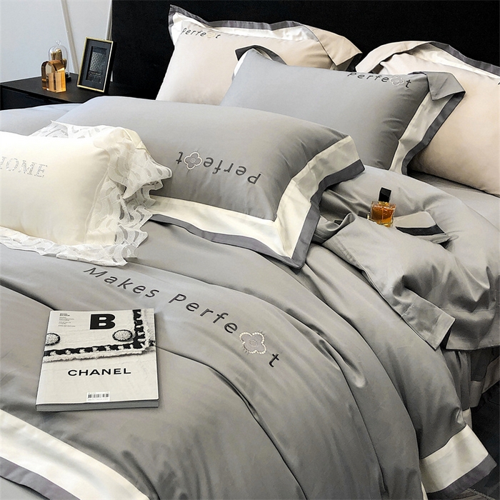 91家纺网 家纺一手货源 找家纺 馨蕊家居 2025秋冬新品100s高奢典藏简约全棉四件套系列-莫斯科 莫斯科-高级灰