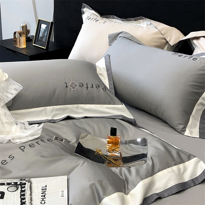 91家纺网 家纺一手货源 找家纺 馨蕊家居 2025秋冬新品100s高奢典藏简约全棉四件套系列-莫斯科 莫斯科-高级灰