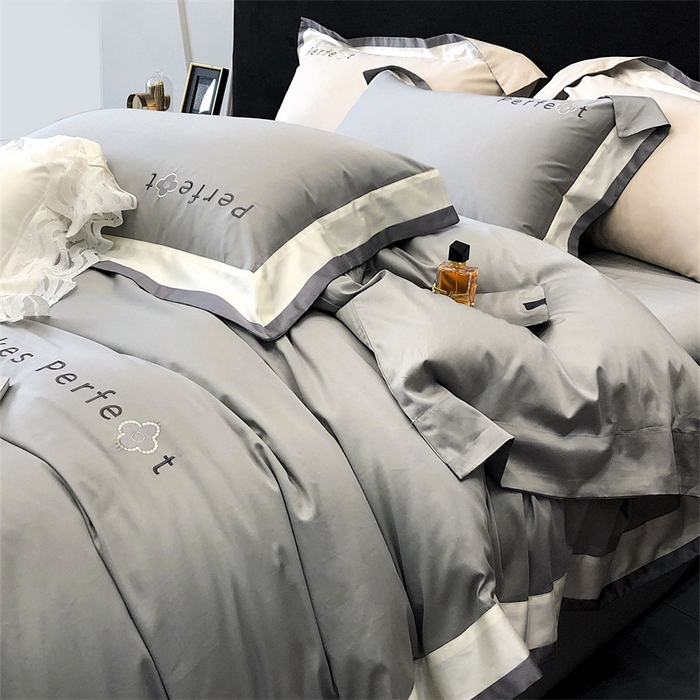 91家纺网 家纺一手货源 找家纺 馨蕊家居 2025秋冬新品100s高奢典藏简约全棉四件套系列-莫斯科 莫斯科-高级灰