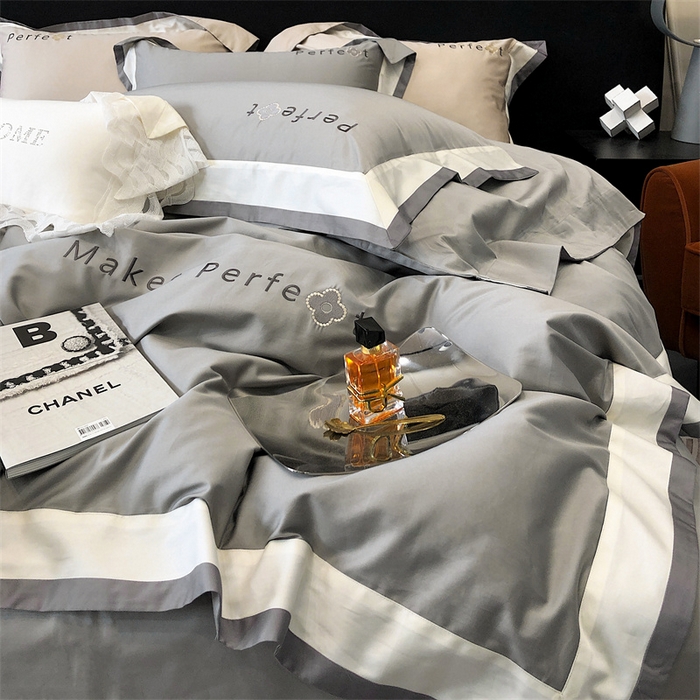 91家纺网 家纺一手货源 找家纺 馨蕊家居 2025秋冬新品100s高奢典藏简约全棉四件套系列-莫斯科 莫斯科-高级灰