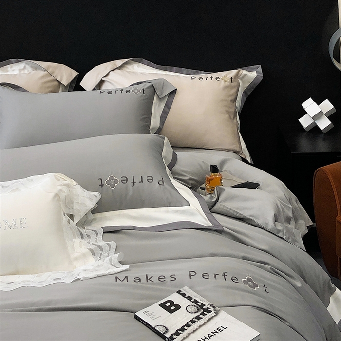 91家纺网 家纺一手货源 找家纺 馨蕊家居 2025秋冬新品100s高奢典藏简约全棉四件套系列-莫斯科 莫斯科-高级灰