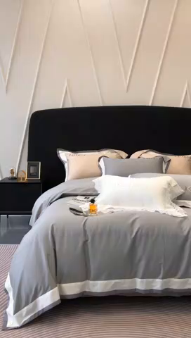 91家纺网 家纺一手货源 找家纺 馨蕊家居 2025秋冬新品100s高奢典藏简约全棉四件套系列-莫斯科 莫斯科-高级灰