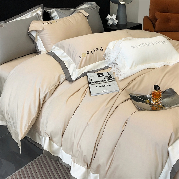 91家纺网 家纺一手货源 找家纺 馨蕊家居 2025秋冬新品100s高奢典藏简约全棉四件套系列-莫斯科 莫斯科-香槟