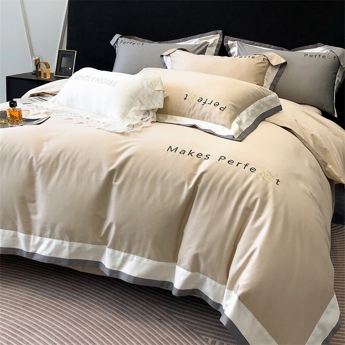 91家纺网 家纺一手货源 找家纺 馨蕊家居 2025秋冬新品100s高奢典藏简约全棉四件套系列-莫斯科 莫斯科-香槟