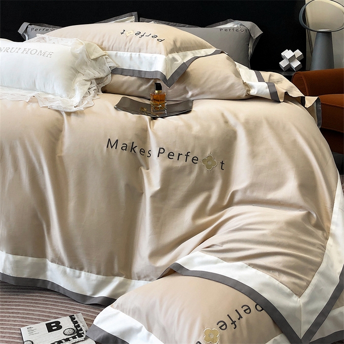 91家纺网 家纺一手货源 找家纺 馨蕊家居 2025秋冬新品100s高奢典藏简约全棉四件套系列-莫斯科 莫斯科-香槟