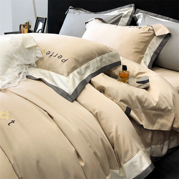 91家纺网 家纺一手货源 找家纺 馨蕊家居 2025秋冬新品100s高奢典藏简约全棉四件套系列-莫斯科 莫斯科-香槟