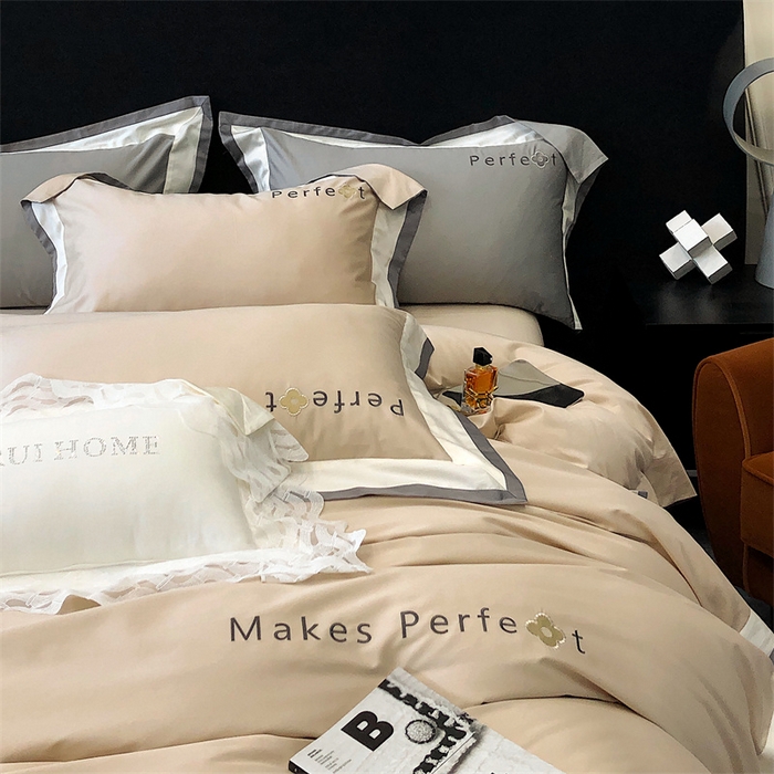 91家纺网 家纺一手货源 找家纺 馨蕊家居 2025秋冬新品100s高奢典藏简约全棉四件套系列-莫斯科 莫斯科-香槟